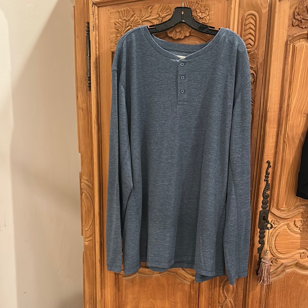 Magellan Outdoors Heathered Blue-Gray Long Sleeve Tee